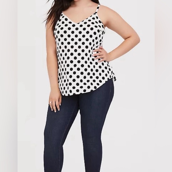 Torrid Black and White Polka Dot Camisole Tank Top Size 4 - Picture 5 of 12
